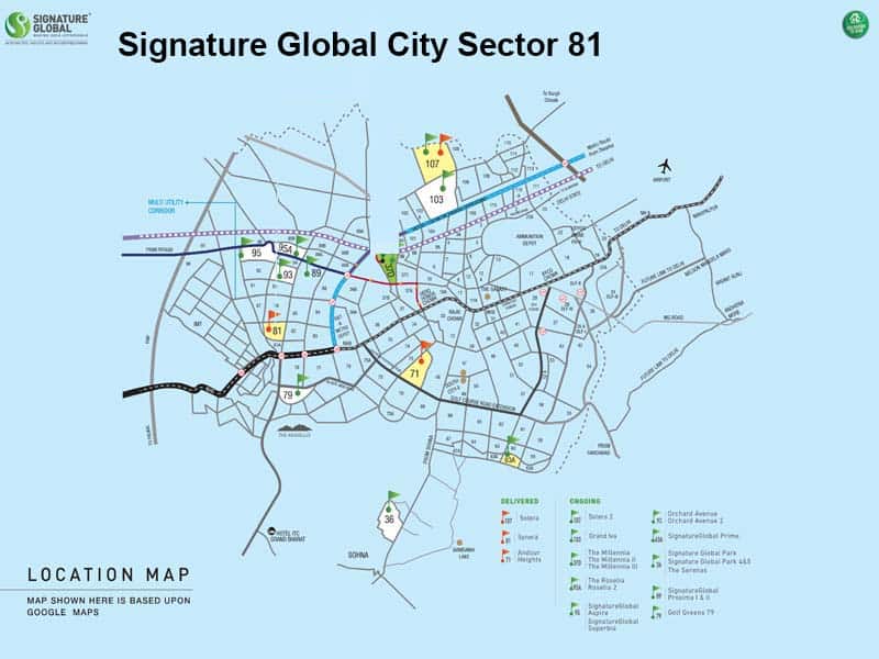 Signature Global city 81 Location map